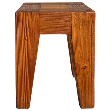 Natural Raw Draft Wood Rough Pattern Bold Square Stool Table Hcs7246
