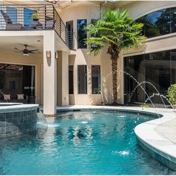 Mediterranean Inspired, Contemporary Home Build | Home Theatre & Pool