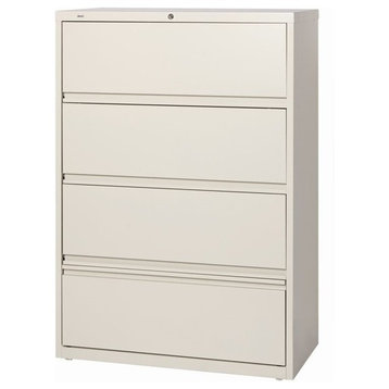 Scranton & Co 36" 4-Drawer Contemporary Metal Lateral File Cabinet in Beige