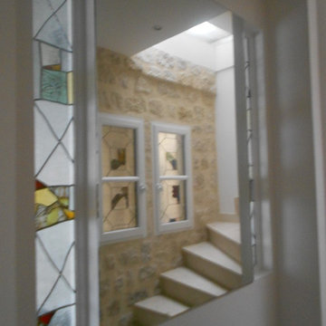 FRANCE Stained glass, Sandblasted Engraved Glass, Vitraux, Art Glass,
