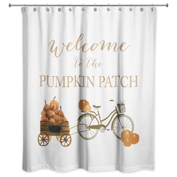 Pumpkin Wagon 71x74 Shower Curtain