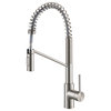 Kraus Oletto Commercial Pull-Down 1-Handle Kitchen Faucet Spot-Free SS, 2-Functn