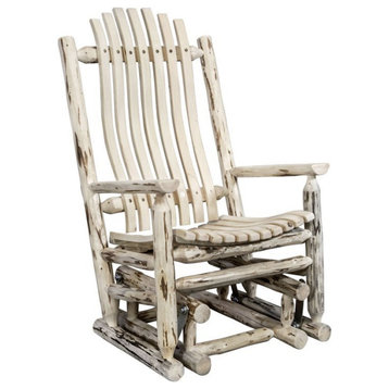 Montana Woodworks Handcrafted Transitional Wood Glider Rocker in Natural