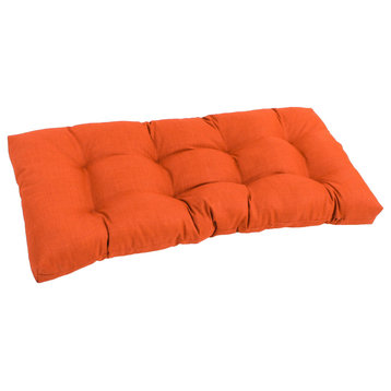 42"X19" Squared Solid Spun Polyester Tufted Loveseat Cushion, Tangerine Dream