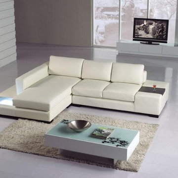 White Leather Sectional Sofas with chaise