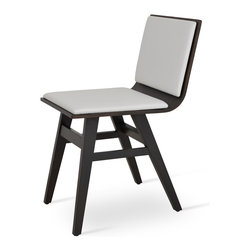 MELIS BEECH WOOD WENGE FINISHED-WHITE LEATHERETTE - Dining Chairs