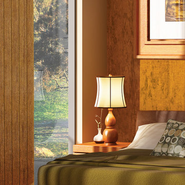 CUSTOM VERTICAL BLINDS - Hunter Douglas Somner Vertical Blinds - Master Bedroom