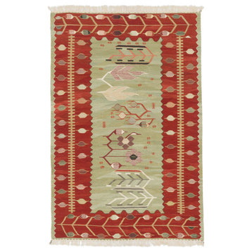 New Handwoven Turkish Kilim Rug 4' x 5' 11", 48 in. x 71 in.