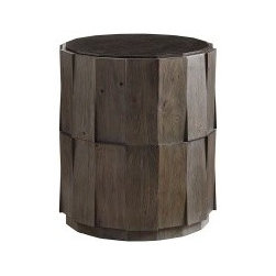 Everett Round Travertine End Table - Side Tables And End Tables