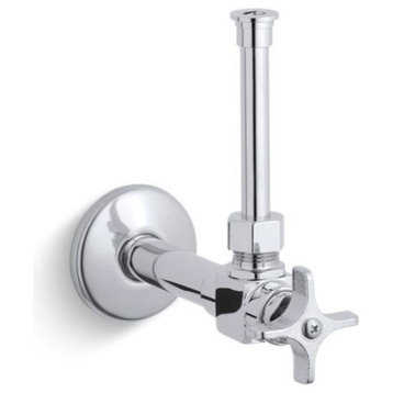 Kohler 1/2" Angle Supply With Stop, and Rigid Vertical Tube, Polished Chrome
