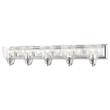 Polished Chrome Transitional, Colonial, Vanity Sconce