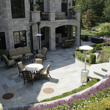 Full Landscape with Patio, Outdoor Kitchen, Stone Driveway and Planting
