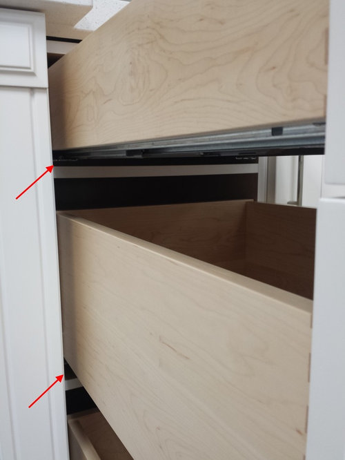 Allowance for bottommount drawer slides inconsistent gaps
