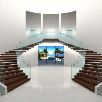 Glass and Metal Stairs