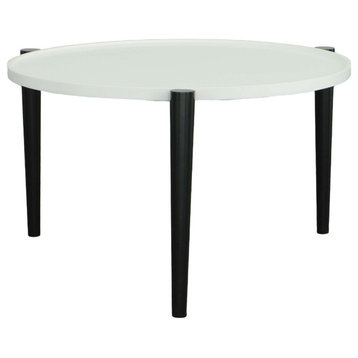 Harlowe Round Cocktail Table, Black/White