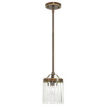 Livex Lighting - Ashton Mini Pendant, Hand-Painted Palatial Bronze - The Ashton mini pendant emanates the 1920s casual style mixed beautifully with high sophistication. classical touches in the one light mini pendant gives off an art deco feel with the prismatic crystals.