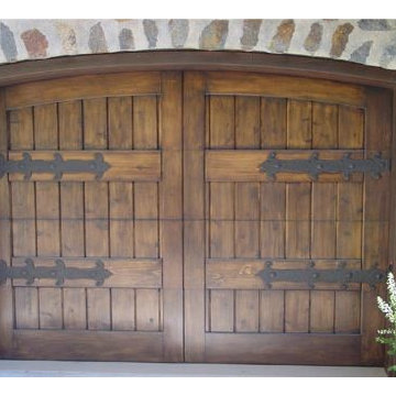 Stained Wood Carriage Garage Doors