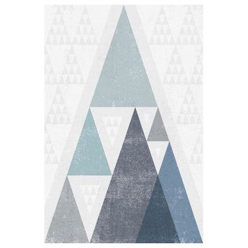 "Mod Triangles III Blue" Digital Paper Print by Michael Mullan, 34"x50"