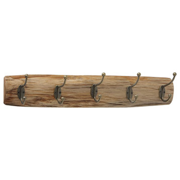 Rustic 5 Hook Plank Coat Rack