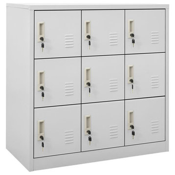 vidaXL Locker Cabinet Office Storage Cabinet File Cabinet Light Gray Steel