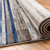 Well Woven Amba Signature Stripes Modern Distressed Blue Area Rug 7'10" x 9'10"