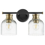 Quorum - Quorum 510-2-6980 Monarch - 2 Light Bath Vanity - The Monarch series combines classic refinement witMonarch 2 Light Bath Noir/Aged Brass CleaUL: Suitable for damp locations Energy Star Qualified: n/a ADA Certified: n/a  *Number of Lights: 2-*Wattage:100w Medium Base bulb(s) *Bulb Included:No *Bulb Type:Medium Base *Finish Type:Noir/Aged Brass