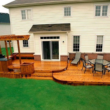 Cedar decks by Hickory Dickory Decks.