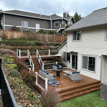 Multi-Level Backyard Deck & Railing Renovation