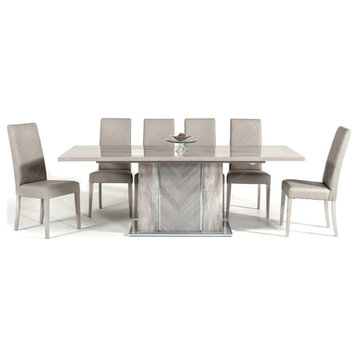 Jesse Italian Modern Gray Extendable Dining Table