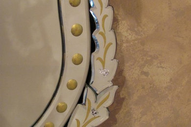 Venetian MIrror Engraved with Gold 24 carats details
