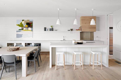 This is an example of a beach style kitchen in Geelong.