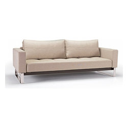 "Innovation USA" Cassius Deluxe Mixed Dance Natural Sofa with Chrome Legs - Sofas