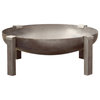 Tilsit Fire Pit 31" Rusting and Stainless Steel Modern Contemporary Bowl