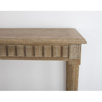 Bansi White Console Table, Natural Console Table