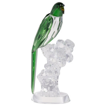 Parrot Decorative Object or Figurine, Green and White