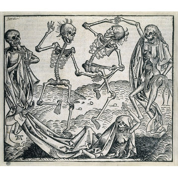 Danse Macabre Or Dance Of Death (1493) Print