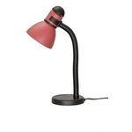 Aspen Creative Corporation - 40039-2, 1-Light Desk Lamp, Black & Burgundy, 19" High - Aspen Creative is dedicated to offering a wide assortment of attractive and well-priced portable lamps, kitchen pendants, vanity wall fixtures, outdoor lighting fixtures, lamp shades, and lamp accessories. We have in-house designers that follow current trends and develop cool new products to meet those trends. Product Detail