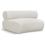 Meridian Furniture - Bale Chenille Fabric Upholstered Modular, Cream - Experience the perfect fusion of style and coziness with this Bale cream chenille fabric modular chair, a standout piece from the Bale collection. A seamless combination of form and function, this chair offers an inviting place to relax and curl up with a good book. Its luscious soft cream chenille upholstery exudes sophistication and provides unrivaled comfort. The chair's upholstery has a cross-hatched design for a unique texture, adding to its aesthetic beauty in the living room, study, or lounge.