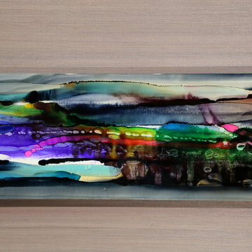 Twilight in Space - Colorful Modern Metal Wall Art, Unique Abstract Painting