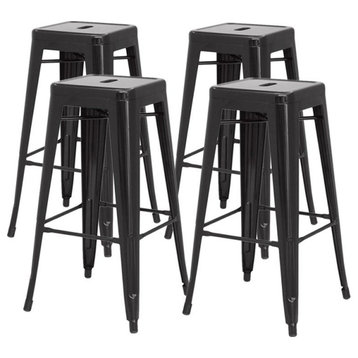 New Pacific Direct Metropolis 26.5" Backless Counter Stool in Black (Set of 4)