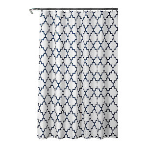 Navy Ikat Shower Curtain Mediterranean Shower Curtains By