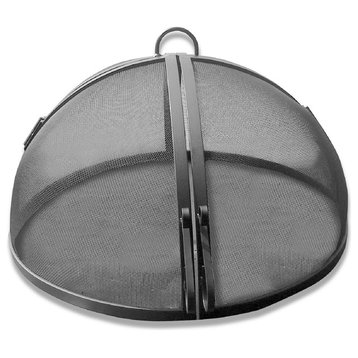Master Flame 24" Diameter Fire Pit Screen, Hinged Round, Carbon Steel, 25"