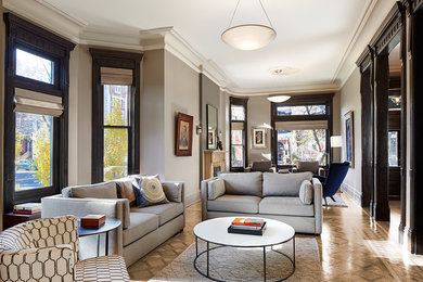 Inspiration for a victorian living room remodel in Chicago