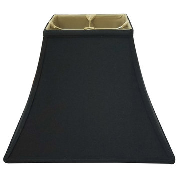 Royal Designs Square Bell Basic Lamp Shade, Black/Gold, 12x12x10.5