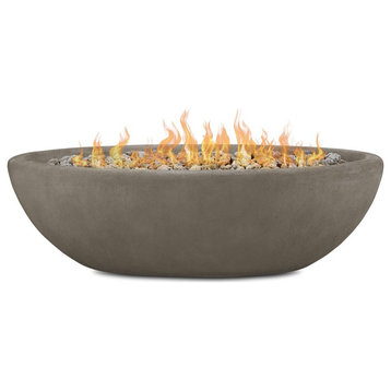 Real Flame Riverside Large Oval LP Metal Fire Bowl in Glacier Gray