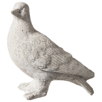 7" Cement Standing Pigeon Figurine Concrete Gray Finish