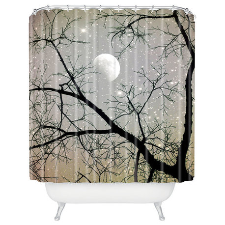 Shannon Clark Silver Sky Shower Curtain