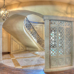 Hand craved screen wall - Flooring