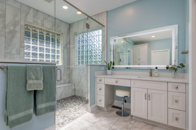 Example of a beach style bathroom design in Other