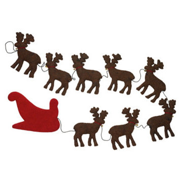 Handmade Reindeer Christmas Garland, 6"
